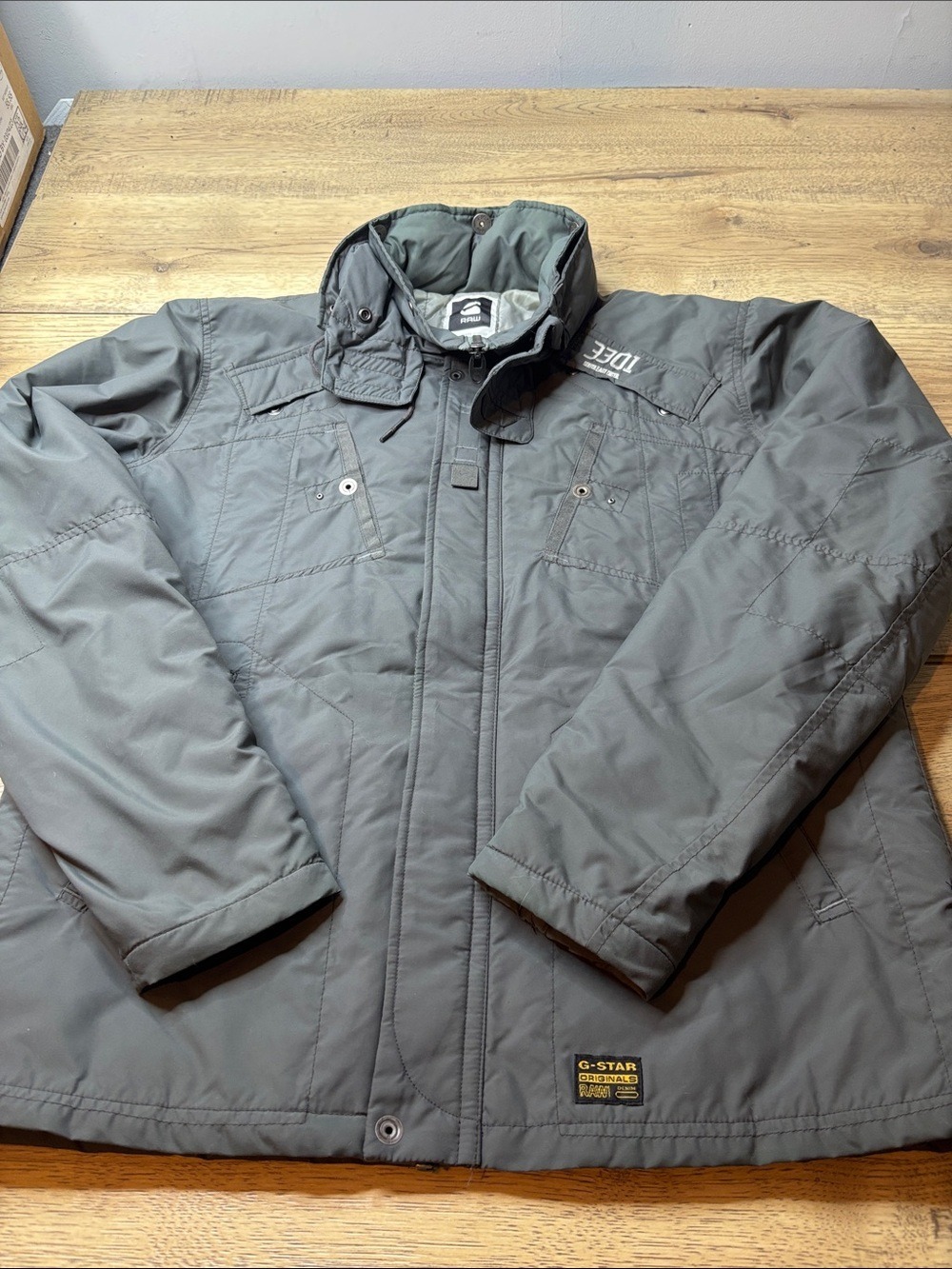 Men’s G-Star Raw Gray Quilted Men's Puffer Utility Jacket Size XXL